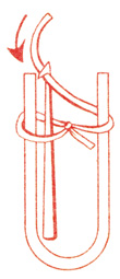 Рис. 36. Вязание с помощью шпильки