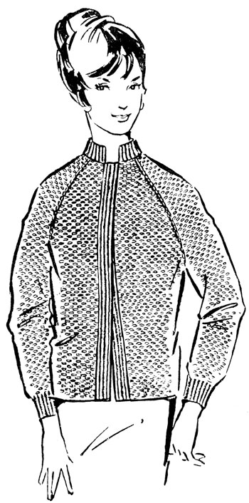 Рис. 114. Жакет, связанный на круговых спицах